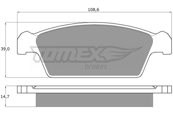 TOMEX BRAKES Комплект тормозных колодок, дисковый тормоз TX 10-75